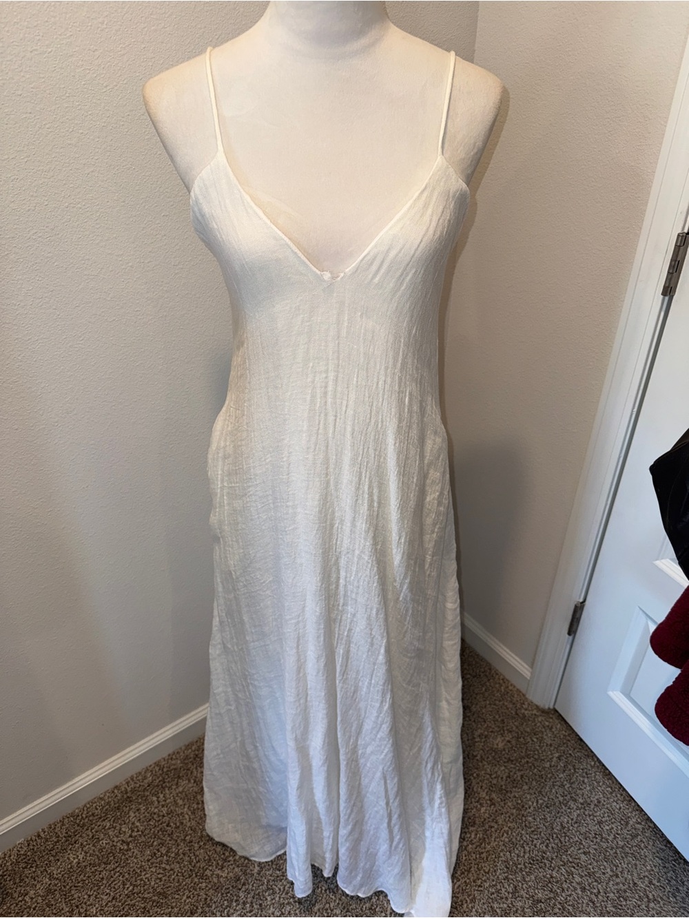 Zara Women's White Slip Dress Size M